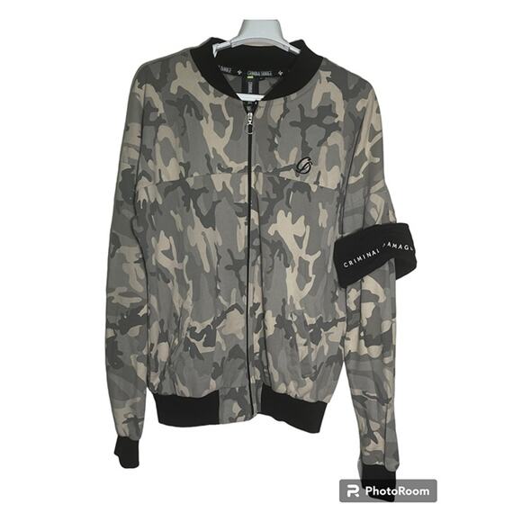 CRIMINAL DAMAGE - Hunter Jersey Bomber Jacket - Size XL - Picture 1 of 5